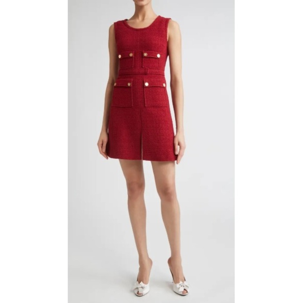 Giambattista Valli bouclĂŠ button-detailed dress Size 8
